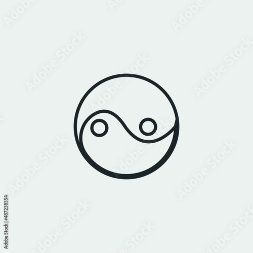 Yin yang vector icon illustration sign