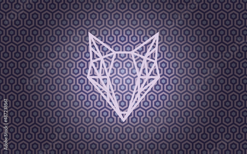 Geometric fox logo. Vector illustration background in flat design style. Vector logo template, design element, geometric sign