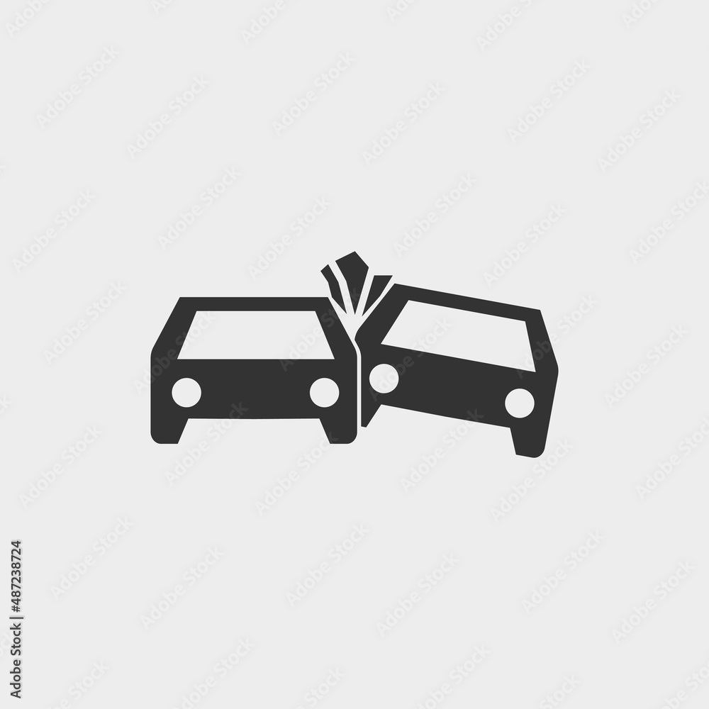 Car crush vector icon illustration sign