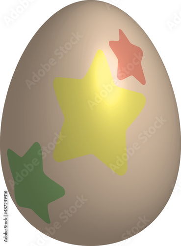 Oeuf de Pâques illustration simple et colorée de Joyeuses Pâques. Voir la série pour les différentes couleurs. Motif étoiles 