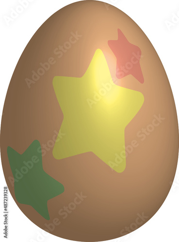 Oeuf de Pâques illustration simple et colorée de Joyeuses Pâques. Voir la série pour les différentes couleurs. Motif étoiles 