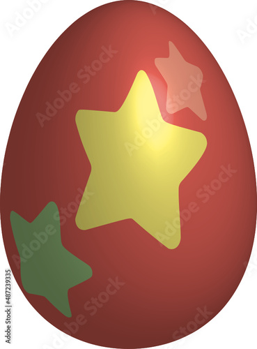 Oeuf de Pâques illustration simple et colorée de Joyeuses Pâques. Voir la série pour les différentes couleurs. Motif étoiles 