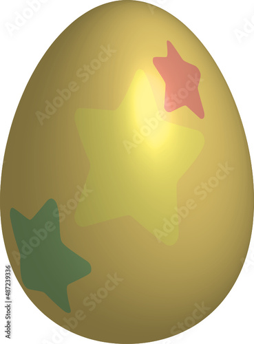 Oeuf de Pâques illustration simple et colorée de Joyeuses Pâques. Voir la série pour les différentes couleurs. Motif étoiles 