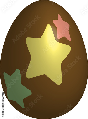 Oeuf de Pâques illustration simple et colorée de Joyeuses Pâques. Voir la série pour les différentes couleurs. Motif étoiles. image vectorielle sur fond transparent 