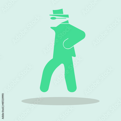 Suspicious man vector icon illustration sign