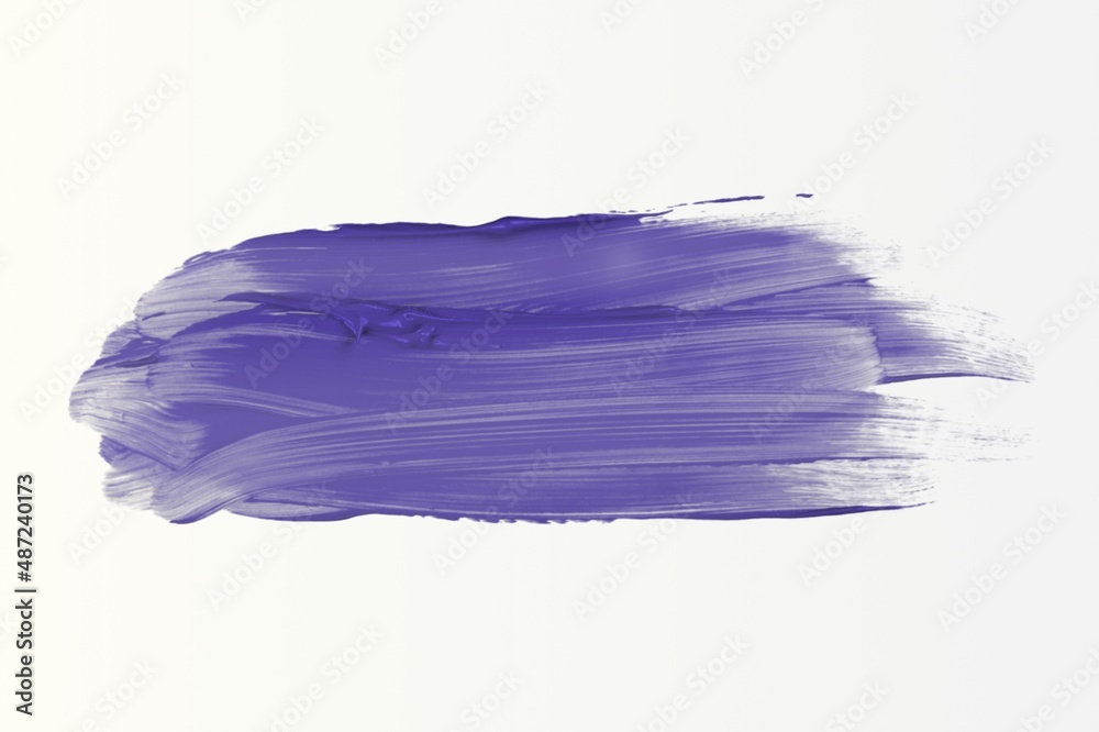 Smear of oil paint. Color of the year 2022, Very Peri. Color trend palette.