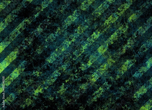 Blue black green striped background with blur, gradient and grunge texture. Striped texture. Space for creative ideas and graphic design. Vintage background from colored lines. Watercolor texture.