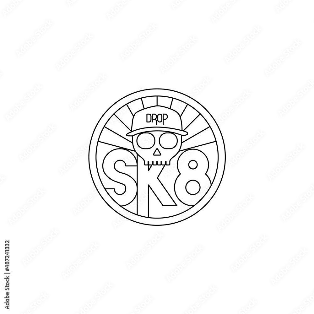 Hipster label template with skull. Hipster label template with skull.