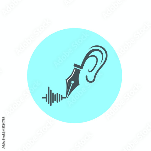 ear icon combined with pen and sound wave.