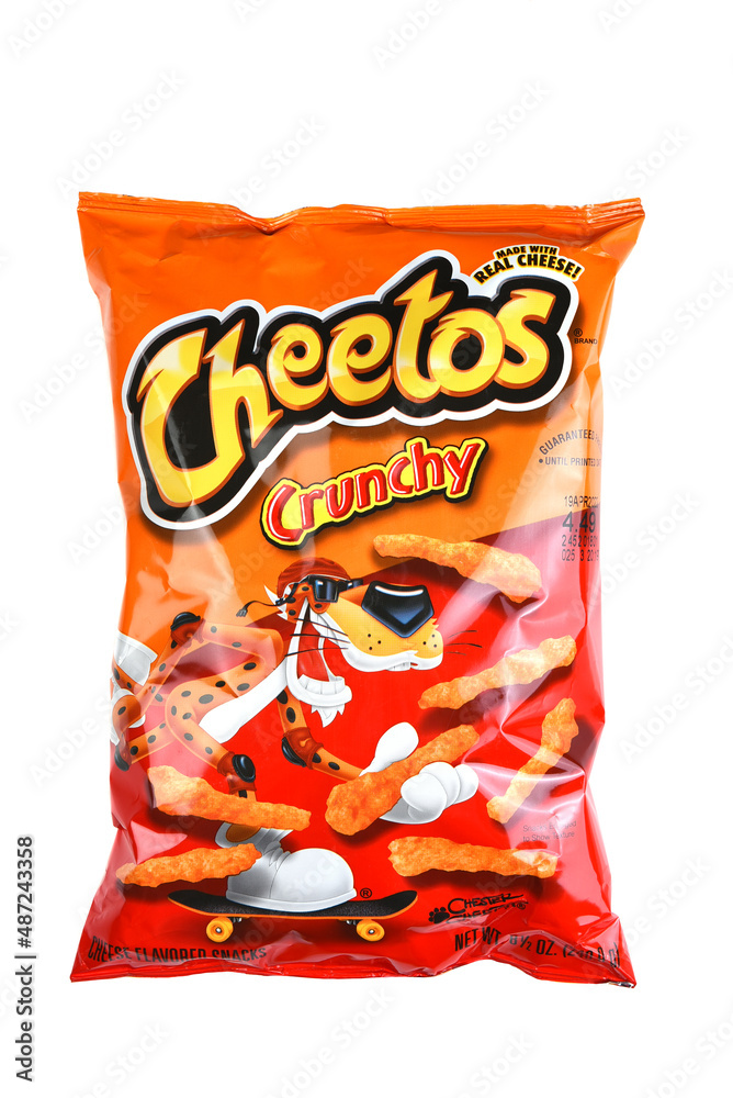 IRVINE, CALIFORNIA - 14 FEB 2022: A bag of Cheetos Crunchy Cheese Flavored  Snacks. Photos | Adobe Stock