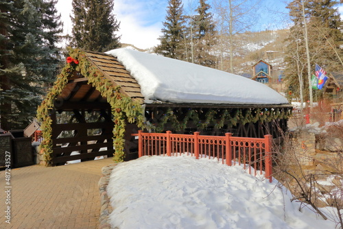 Snowy Covered Bridge in Winter