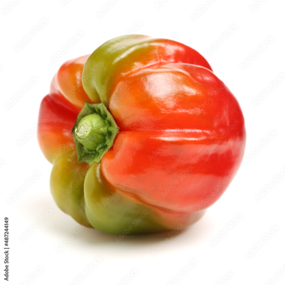 red bell peppers on white. red bell peppers on white.