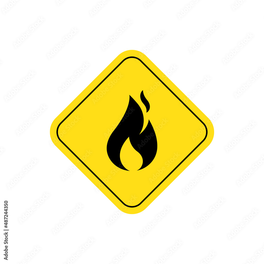 Fire warning icon design isolated on white background Fire warning icon design isolated on white background