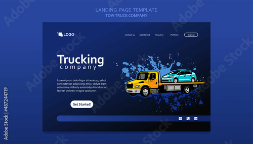 Towing truck web landing page template