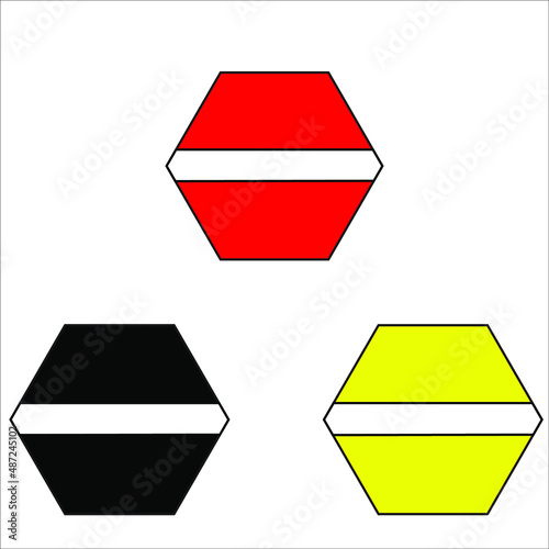 No Entry Sign on the isolated background . set element in colored icon