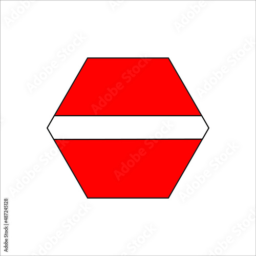 No Entry Sign on the isolated background
