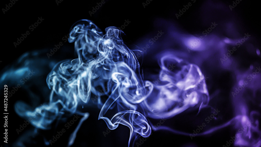 Fototapeta premium 黒背景素材カラフル煙テクスチャ