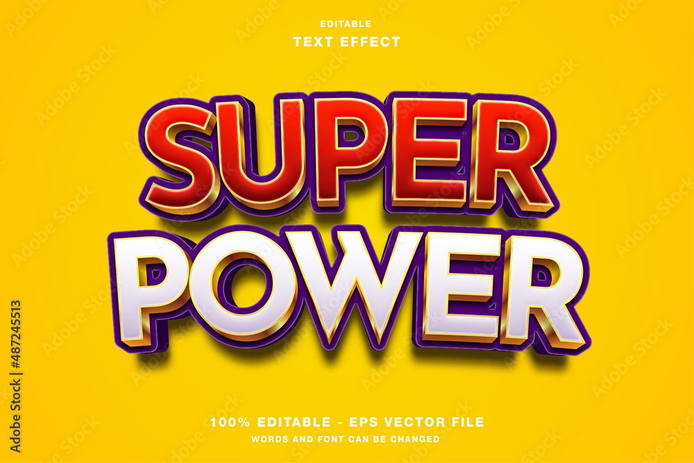 Super Power 3D Editable Text effect