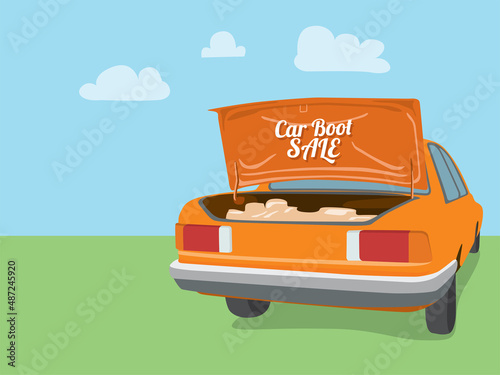 Car Boot Sale on illustration graphic vector