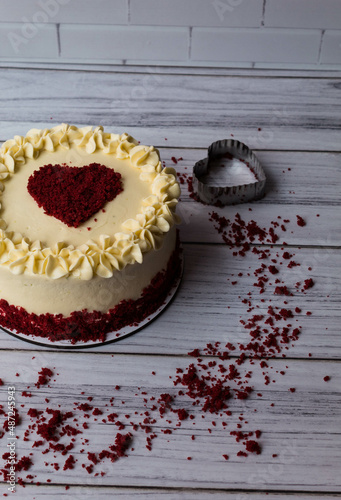 Red Velvet cake on a table