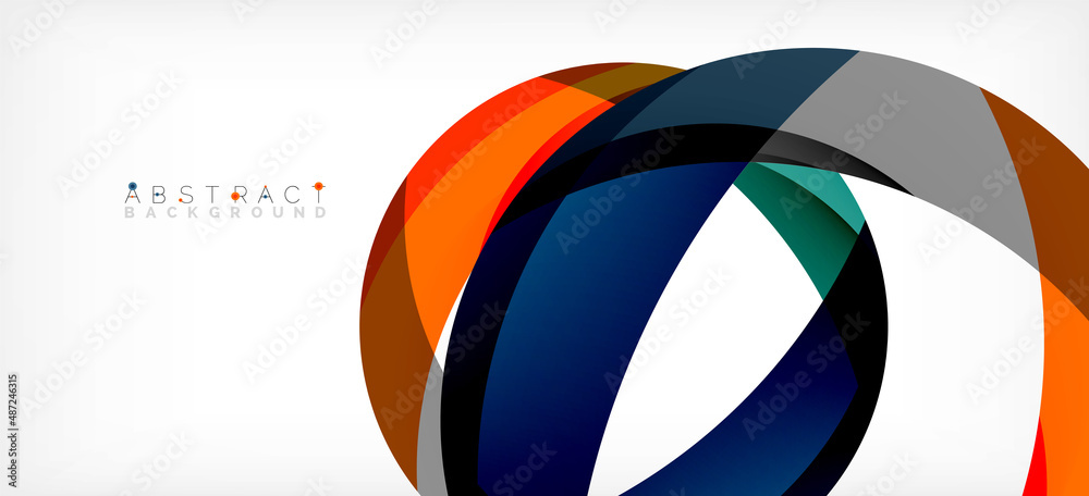 Geometric abstract background. Circle created with overlapping color shapes. Vector Illustration For Wallpaper, Banner, Background, Landing Page Geometric abstract background. Circle created with overlapping color shapes. Vector Illustration For Wallpaper, Banner, Background, Landing Page