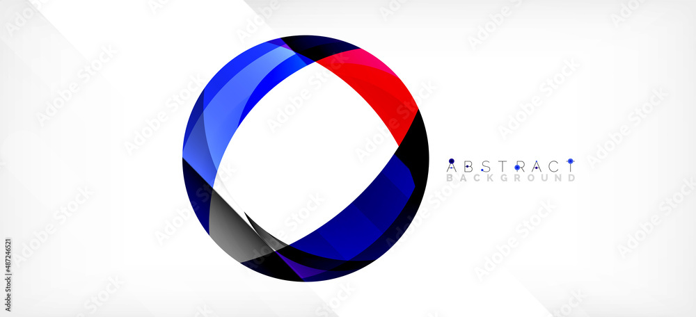 Geometric abstract background. Circle created with overlapping color shapes. Vector Illustration For Wallpaper, Banner, Background, Landing Page Geometric abstract background. Circle created with overlapping color shapes. Vector Illustration For Wallpaper, Banner, Background, Landing Page