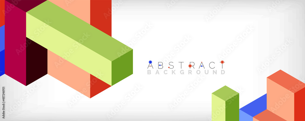 Abstract background. 3d cubes, cubic elements and blocks. Techno or business concept for wallpaper, banner, background, landing page Abstract background. 3d cubes, cubic elements and blocks. Techno or business concept for wallpaper, banner, background, landing page