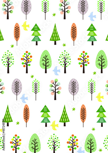 北欧風森のイラスト