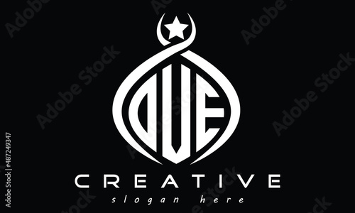 OVE three letters monogram curved oval initial logo design, geometric minimalist modern shape creative logo, vector template