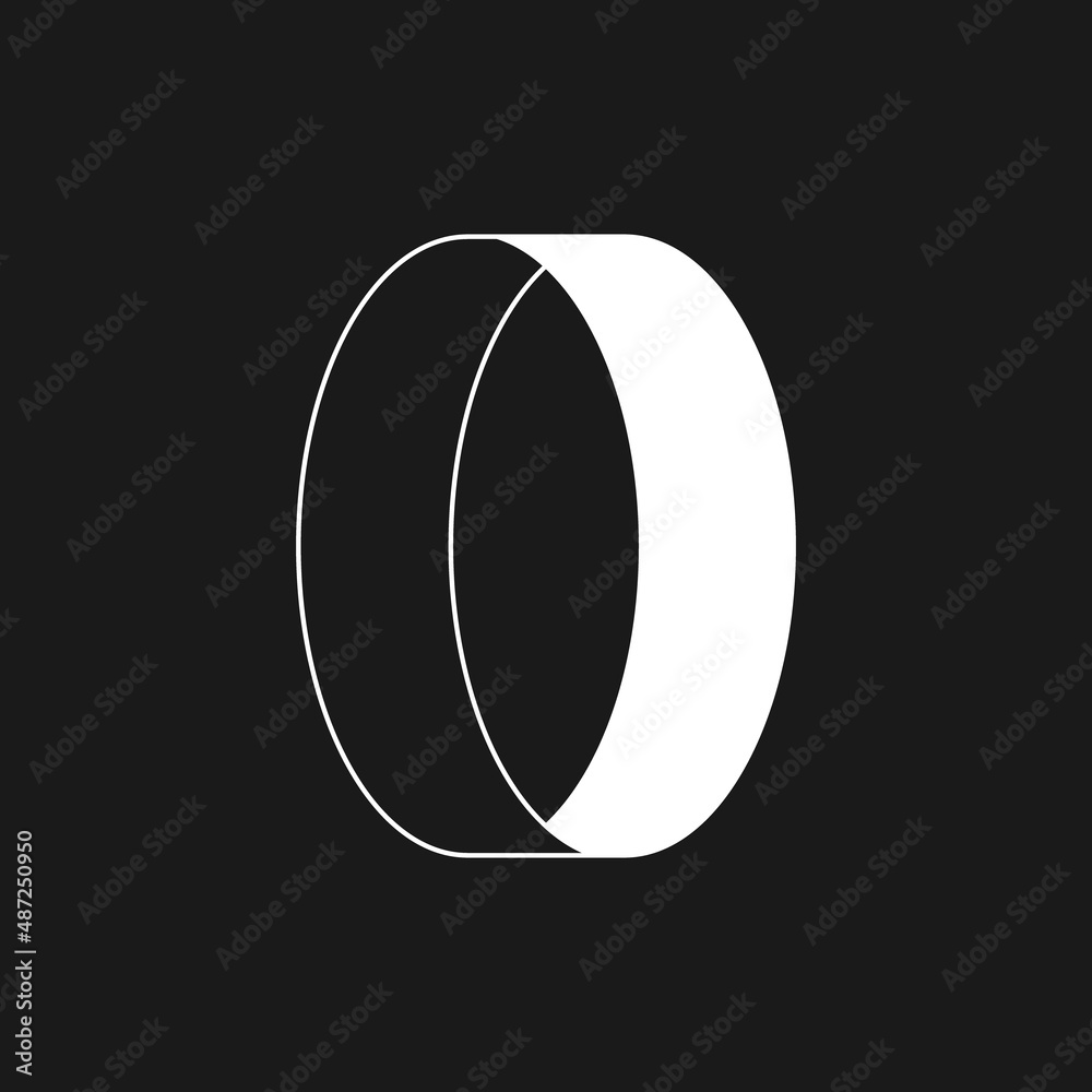 Retrowave aesthetics, ellipse portal with optical illusion. Synthwave black and white circle shape 1980s style. Retrowave design element for poster, banner, etc. Vector