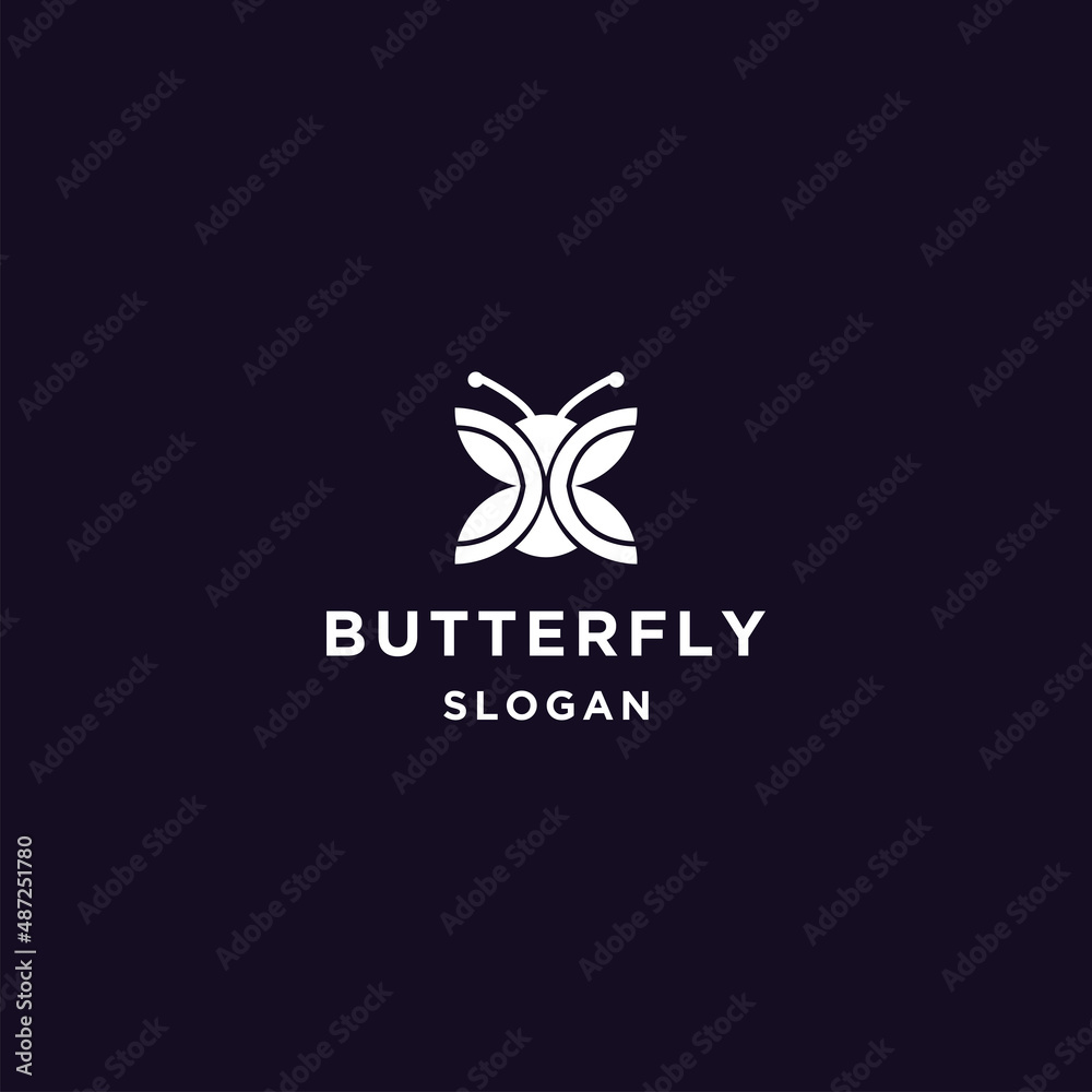 Butterfly logo icon flat design template 