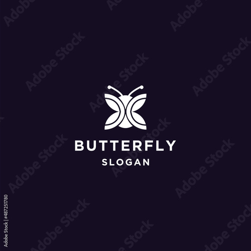 Butterfly logo icon flat design template 