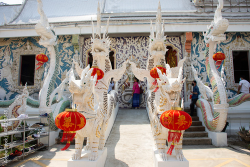 Wat Pracha Rat Bamrung or Rang Man temple for thai people and foreign travelers travel visit and respect praying with holy mystery at Kamphaeng Saen city on January 27, 2022 in Nakhon Pathom, Thailand photo