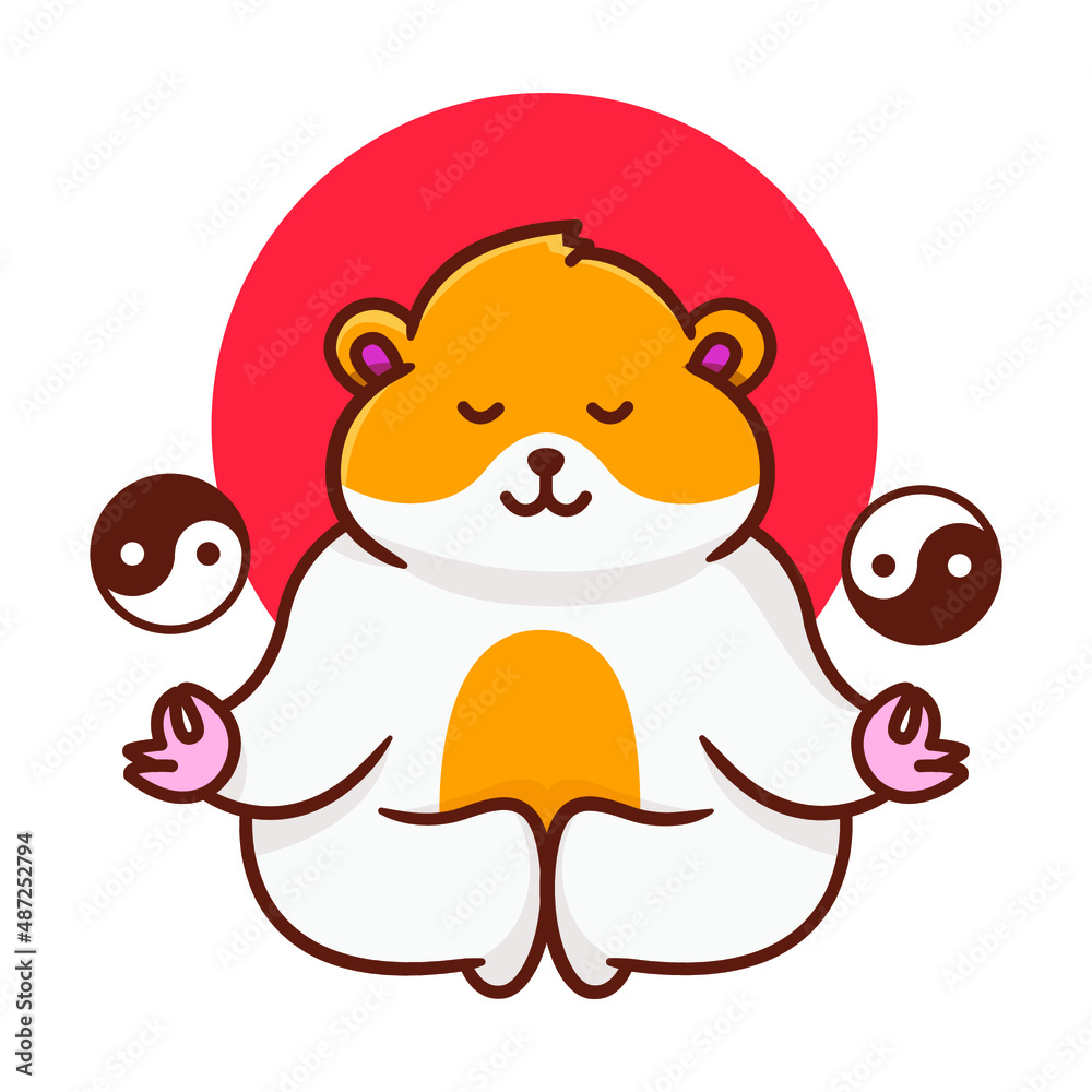 Hamster with Yin Yang Hamster with Yin Yang
