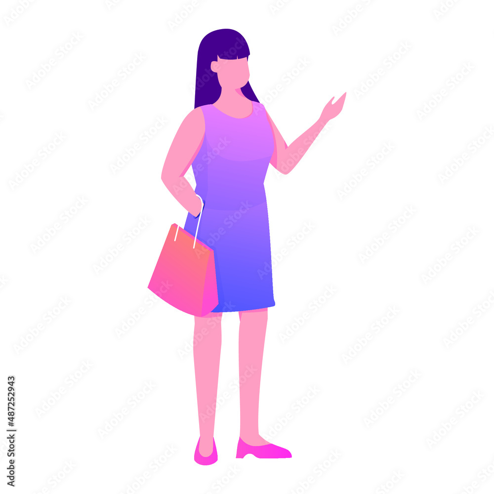 Shopping Woman with Bag