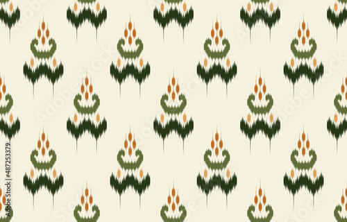 Ethnic abstract ikat art. Seamless pattern in tribal, folk embroidery, and Mexican style. Aztec geometric art ornament print. Design for carper, clothing, cover, fabric, wallpaper, wrapping.