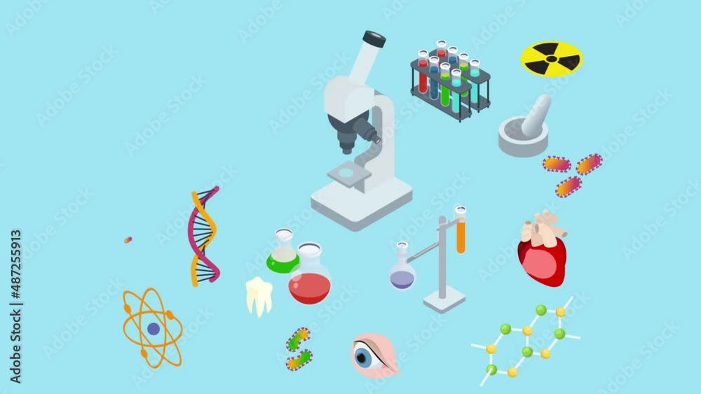 Microscope with medical equipments in laboratory Microscope with medical equipments in laboratory