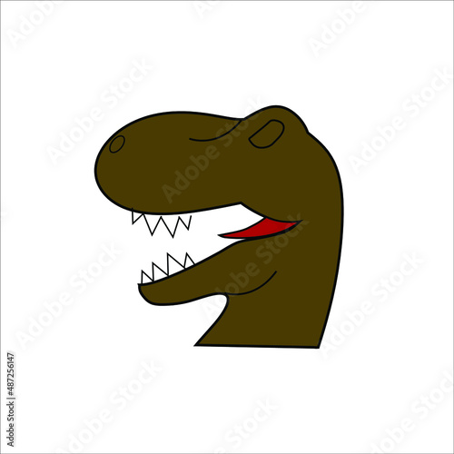 cute dark green dinosaur face