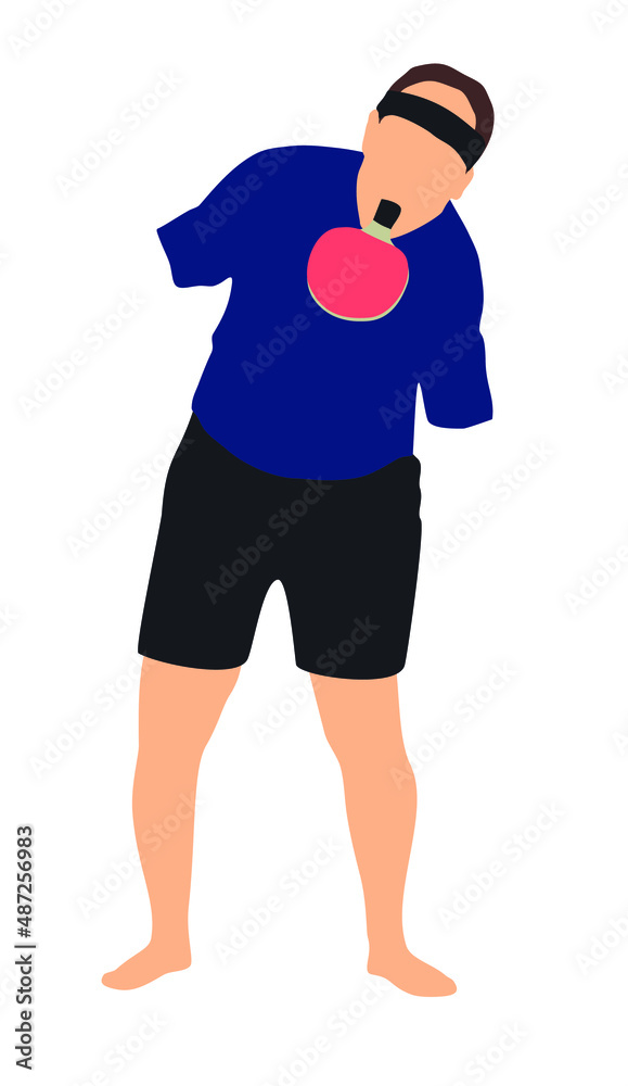 Para-Athlete Table Tennis Player Vector Illustration