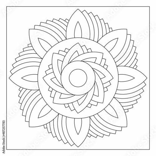 Unique mandala art. Coloring pages for adults. Digital detox. EPS8. #459