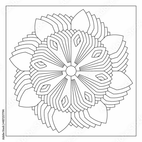 Unique mandala art. Coloring pages for adults. Digital detox. EPS8. #457