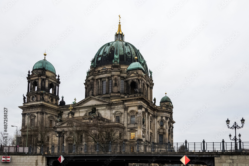 Berlin – December, 2016 – View of the Berliner Dom (Berlin Cathedral), a monumental German Evangelical church and dynastic tomb (House of Hohenzollern) on the Museum Island in central Berlin