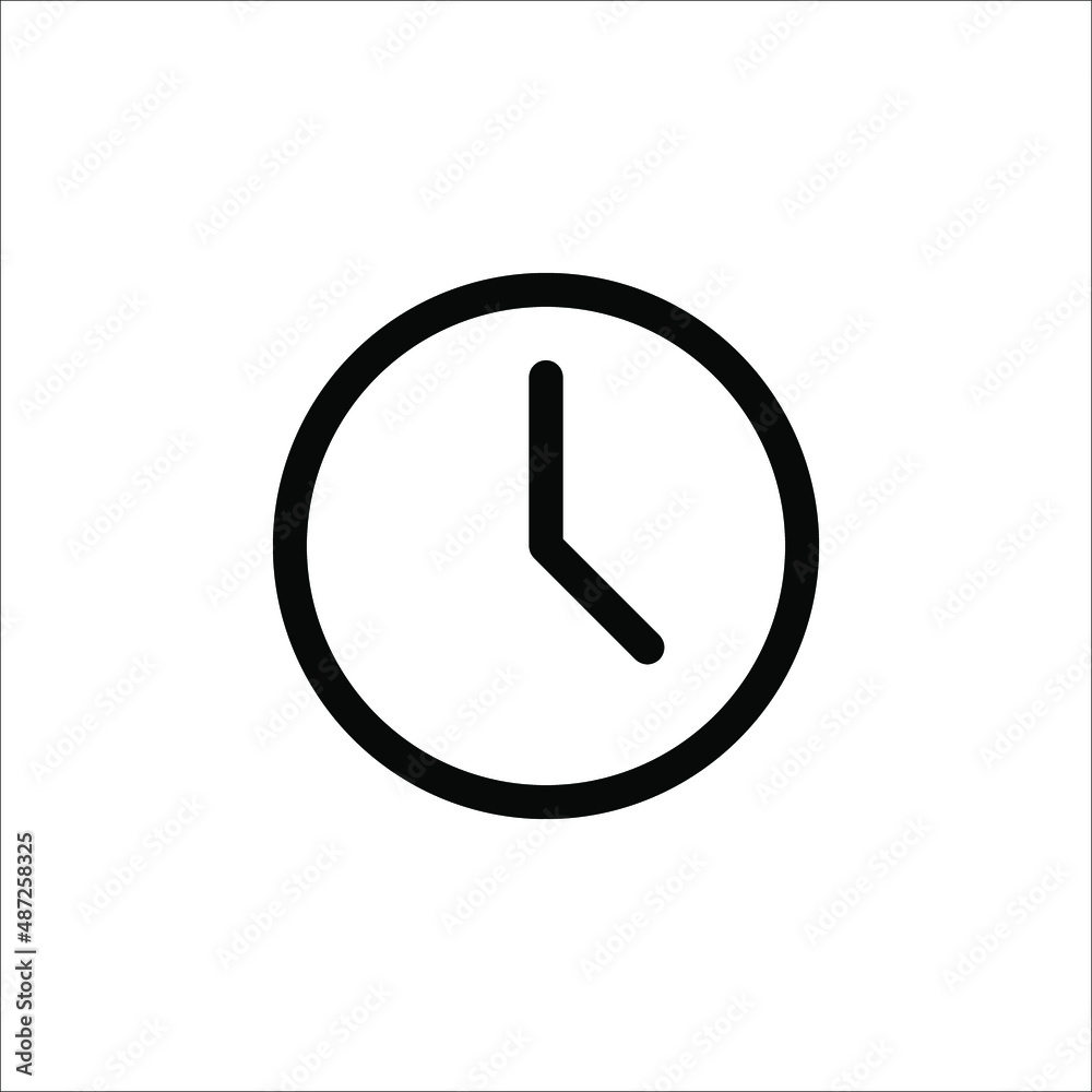 Clock icon in trendy flat style isolated on background. Clock icon page symbol for your web site design on white background Clock icon in trendy flat style isolated on background. Clock icon page symbol for your web site design on white background