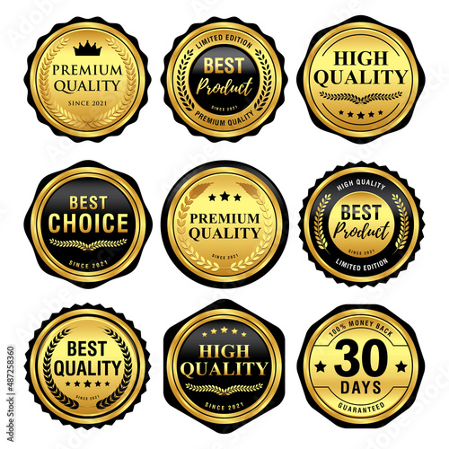 Sales business promotion golden labels collection 