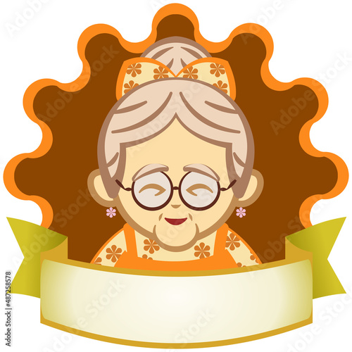 grandma logo illustration vector