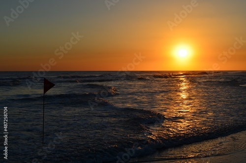 A sunset on a beach on the Argentine coast