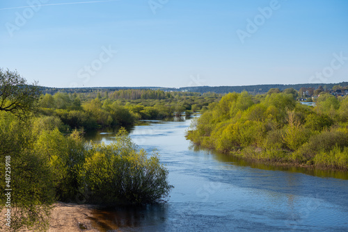 Summer landscape with a view of the river