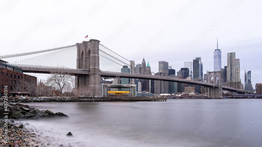 Brooklyn Bridge & Manhattan Skyline in Winter