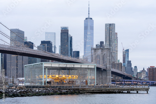 Jane's Carousel & Brooklyn Bridge in Winter