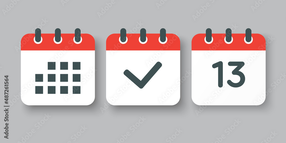Vector icon page calendar number 13, done, agenda Vector icon page calendar number 13, done, agenda